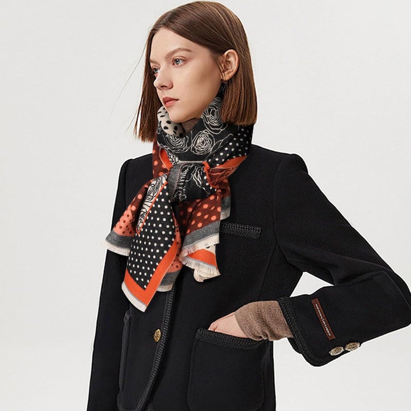 EXTREE Scarfs for Women Pashmina Silky Shawl Wrap for Evening Dressing Blanket Open Front Poncho Cape - Image 5